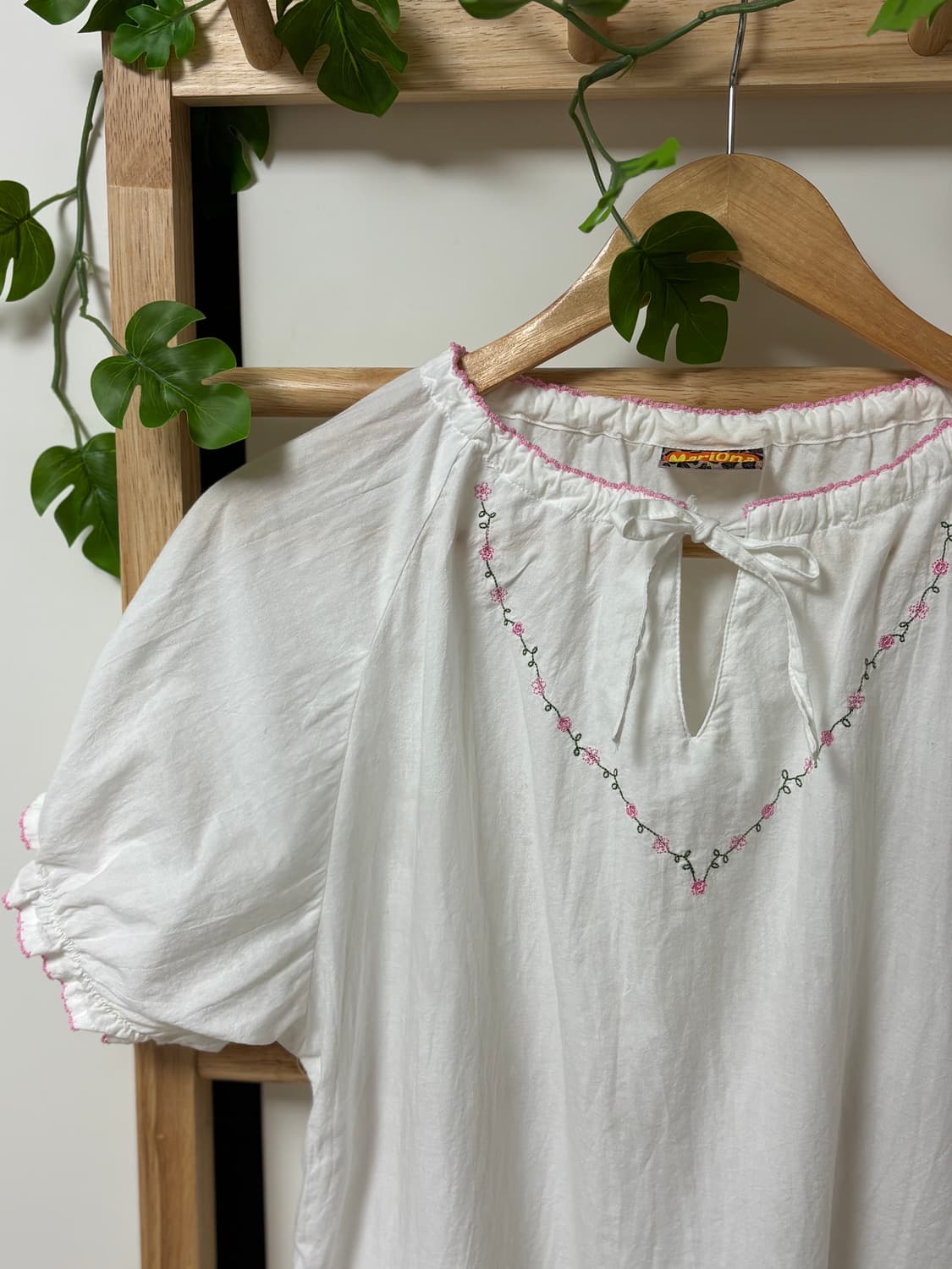 [vintage] 핑크 스티치 플라워 자수 블라우스 🌸 상품이미지2