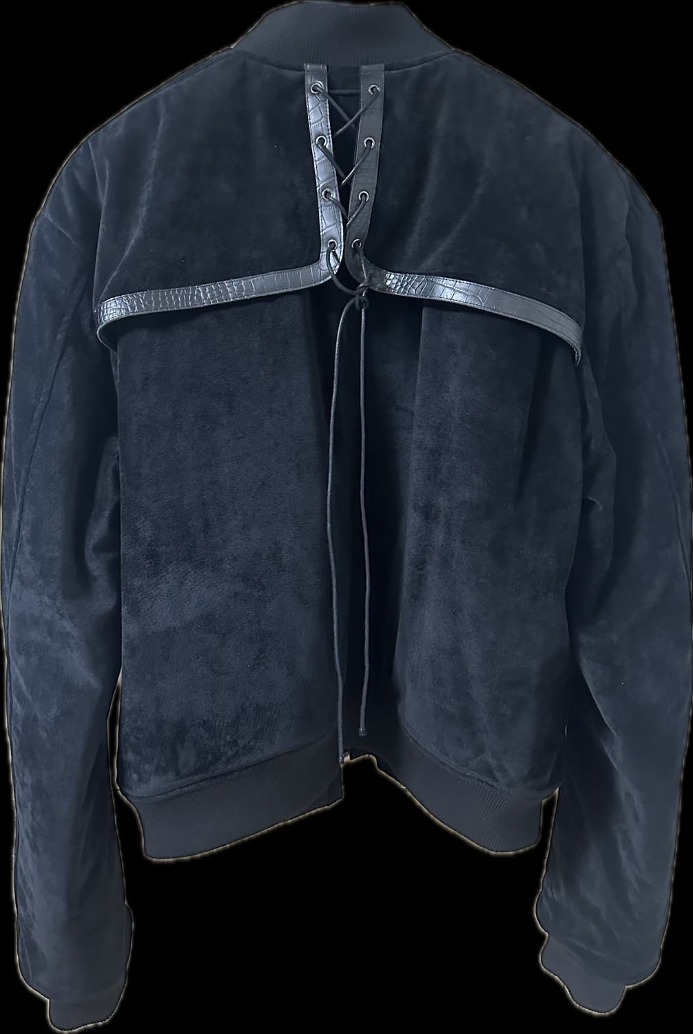 언더마이카x에모스탠스클럽 아크노솜 레더 패널드 벨루어 봄버  상품이미지4