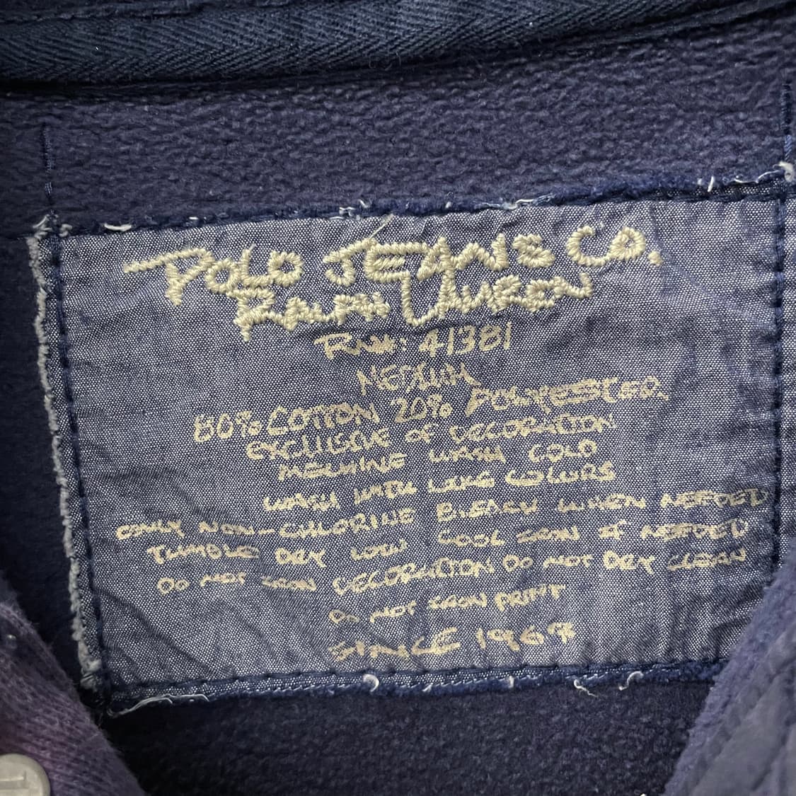 90s 폴로 랄프로렌 U.S RL 인디언 패치 두산 기모 후드티 N22 상품이미지8