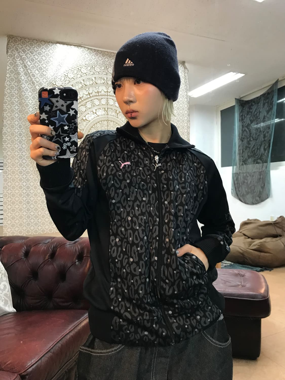 퓨마 여성 레오파드 저지 트랙탑  상품이미지1