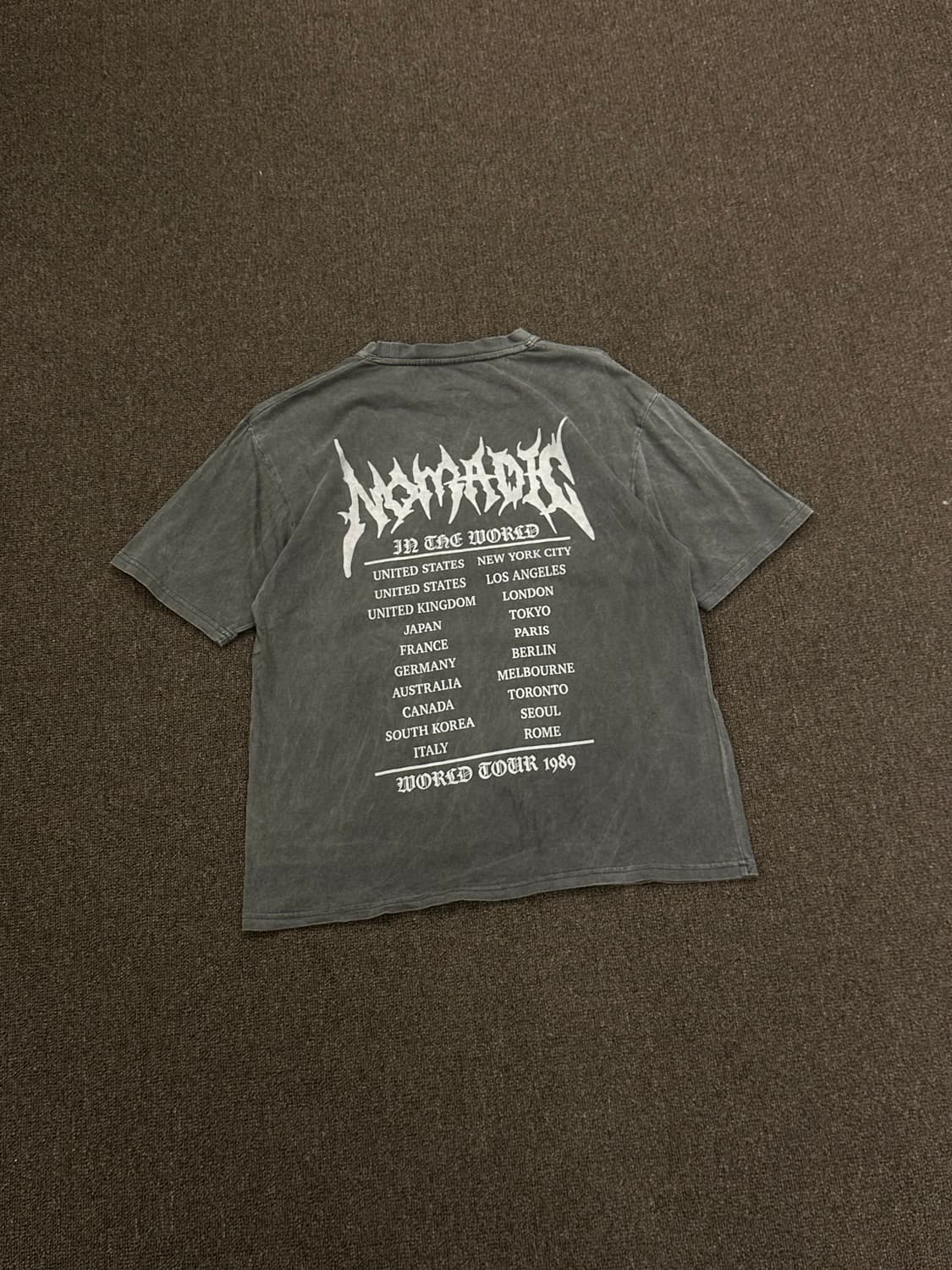 OS)Japanese vintage 레터링 로고 그레이 반팔 상품이미지4