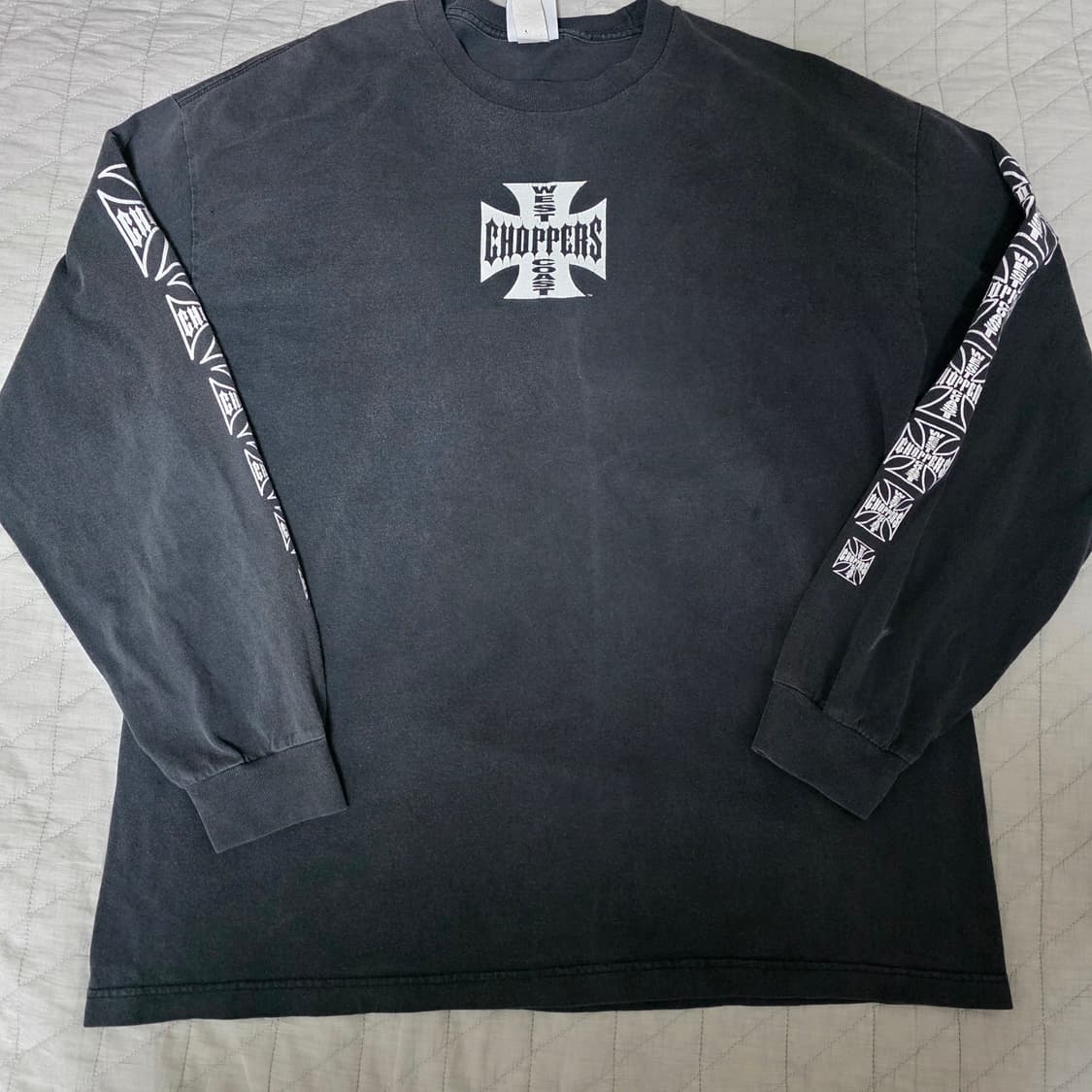 [XL] 빈티지 WCC 웨스트 코스트 차퍼스 아이언 크로스 롱슬리브 블랙 상품이미지4