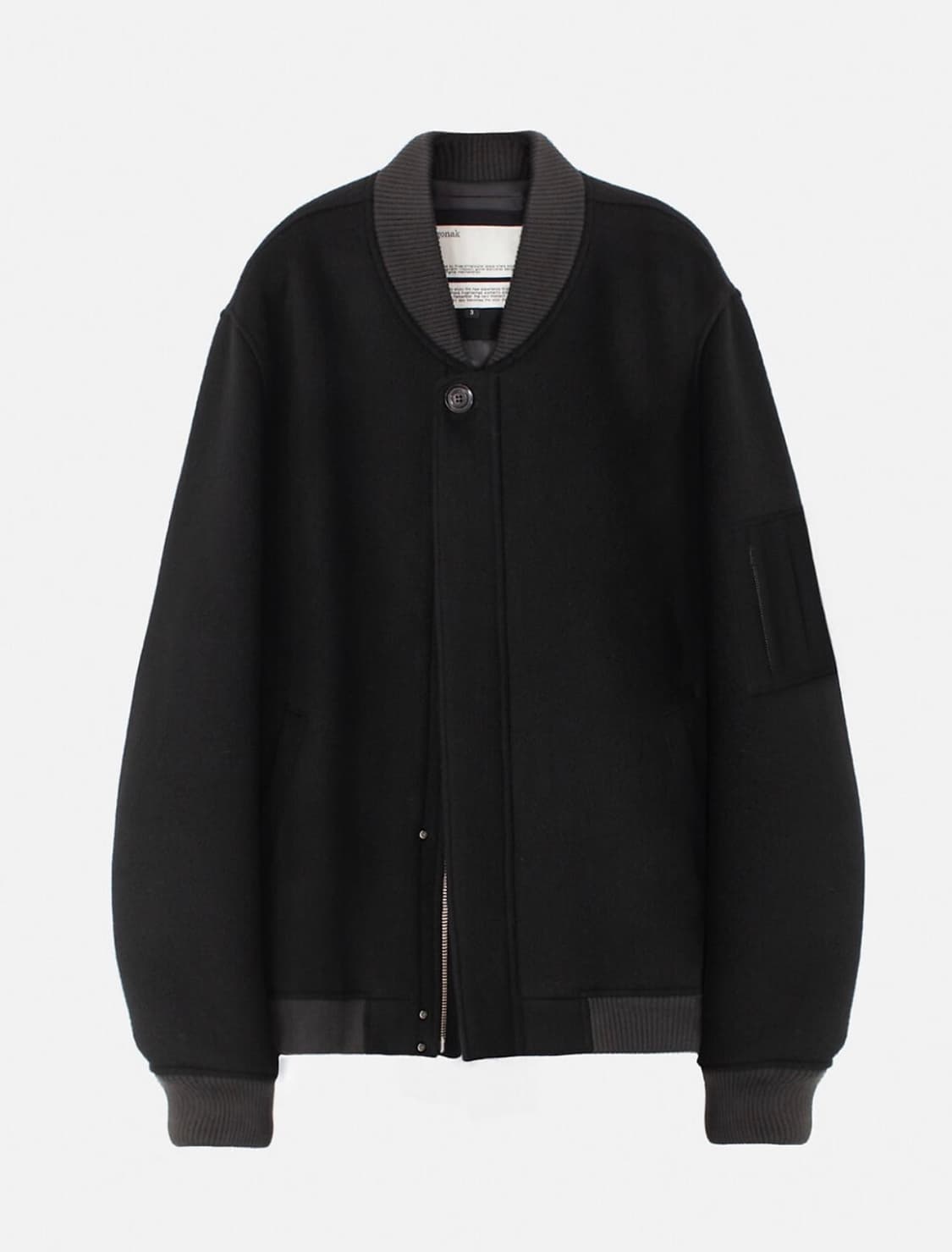 [S(1)] 고낙 울 스타디움 자켓 블랙 상품이미지1