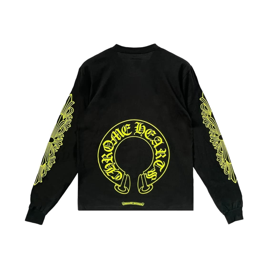 [L,XL] 크롬하츠 홀스슈 로고 포켓 롱슬리브 티셔츠 블랙 네온 상품이미지1