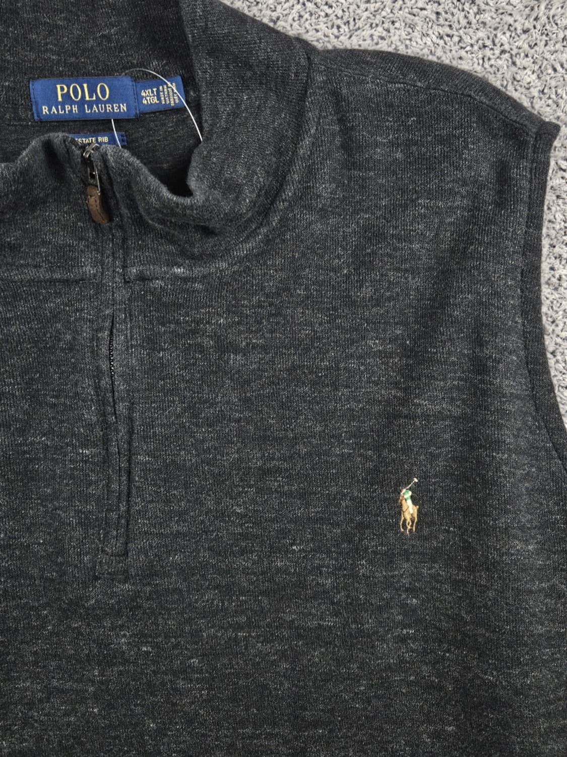 폴로랄프로렌 커팅커스텀 코튼 하프 니트집업 베스트 (4XL)/ 10508 상품이미지10