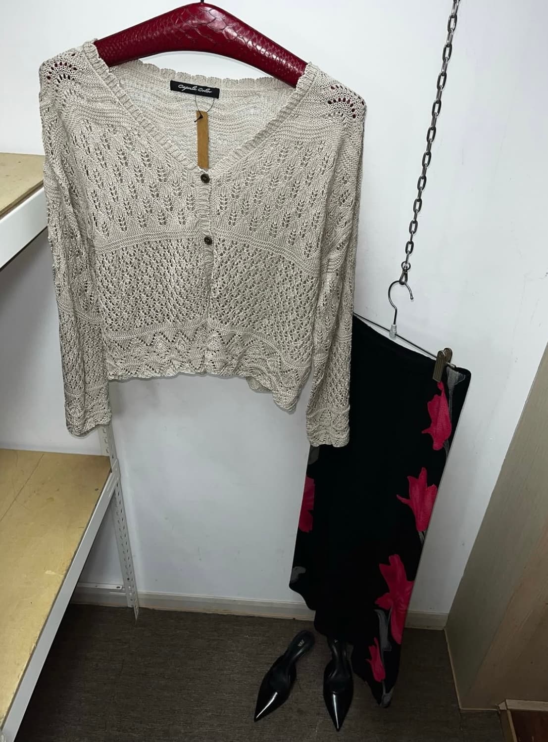 일본 빈티지 로즈 롱 스커트 상품이미지1