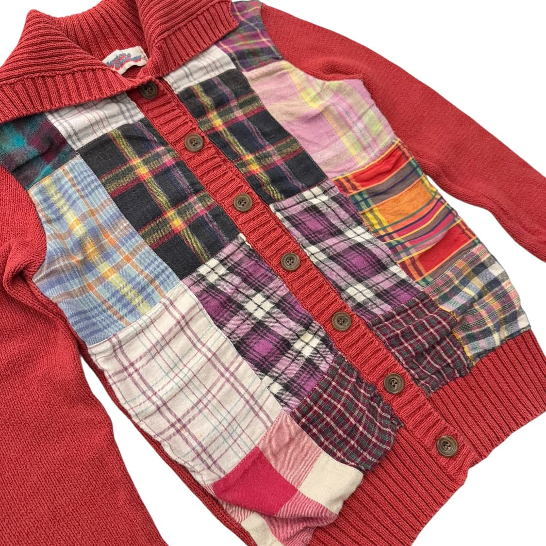 히스테릭글래머 패치워크 니트 가디건 레드 상품이미지3