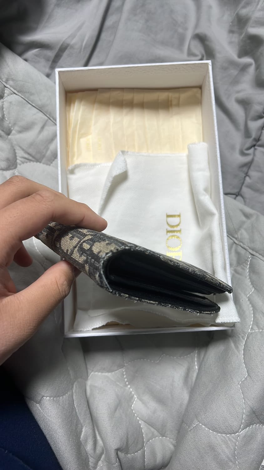 디올 오블리크 반지갑 베이지 블랙 상품이미지5