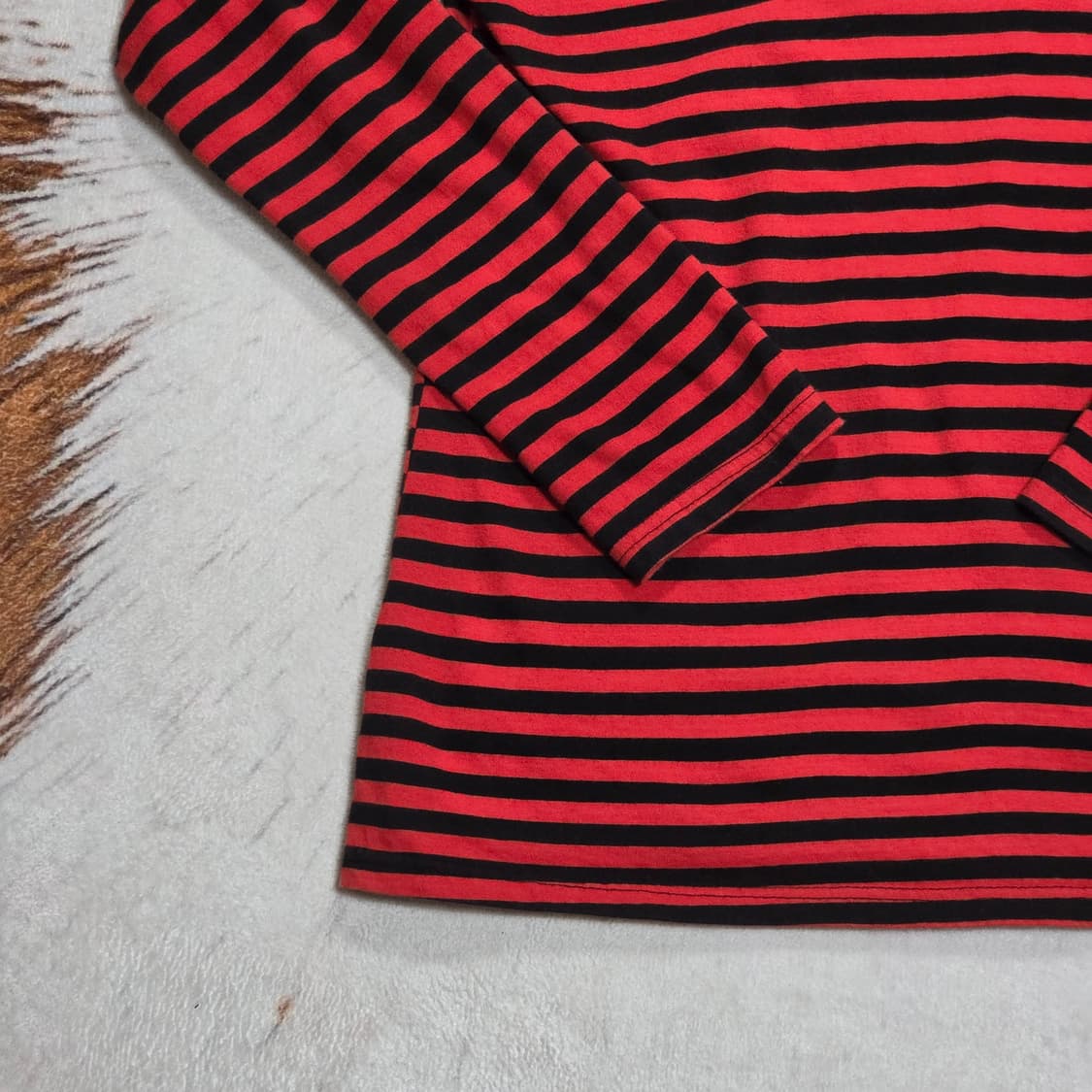 DIFF 레드 블랙 단가라 롱슬리브 상품이미지7