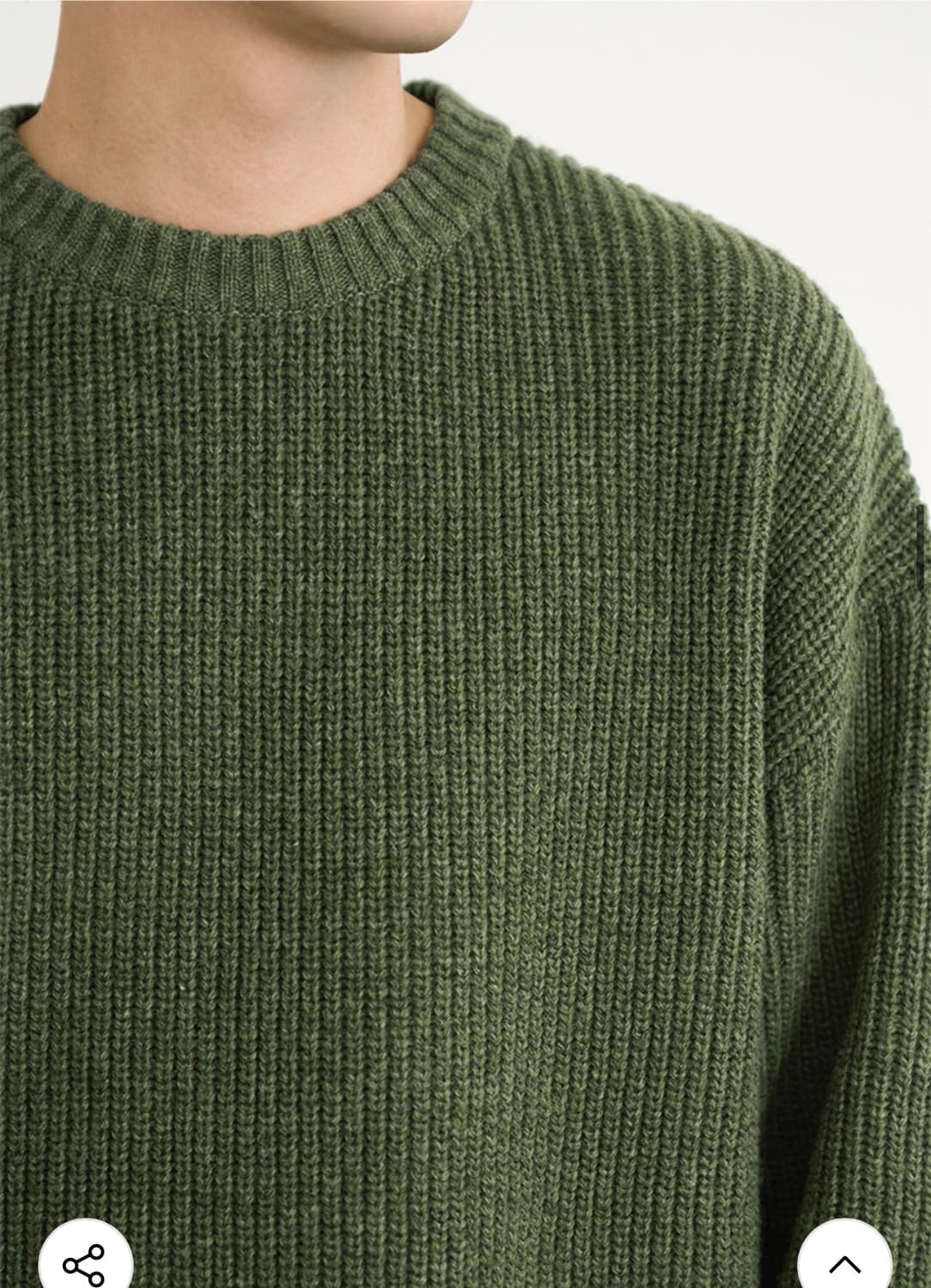 (새상품)(L) 드로우핏 하찌 벌키 라운드 니트 MELANGE GREEN 상품이미지6