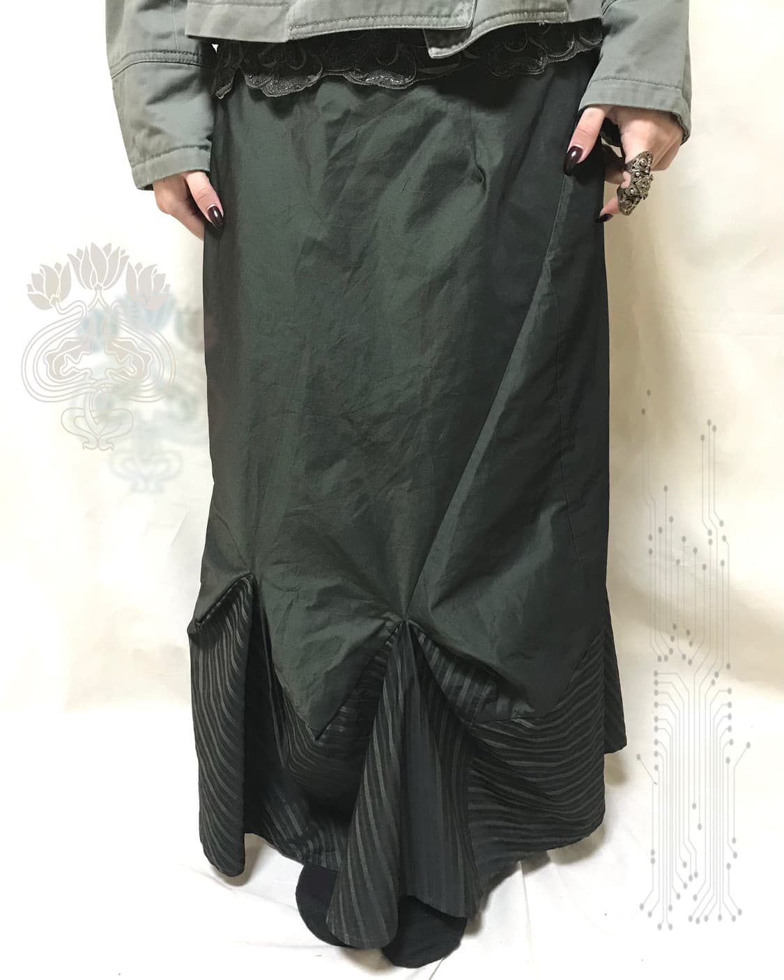 TROIS ONZE CING 언발란스 셔링 스커트 상품이미지1