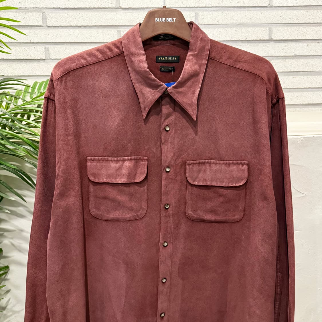 VAN HEUSAEN 반 휴센 웰메이드 소프트 스웨이드셔츠 투포켓 디테일 상품이미지4