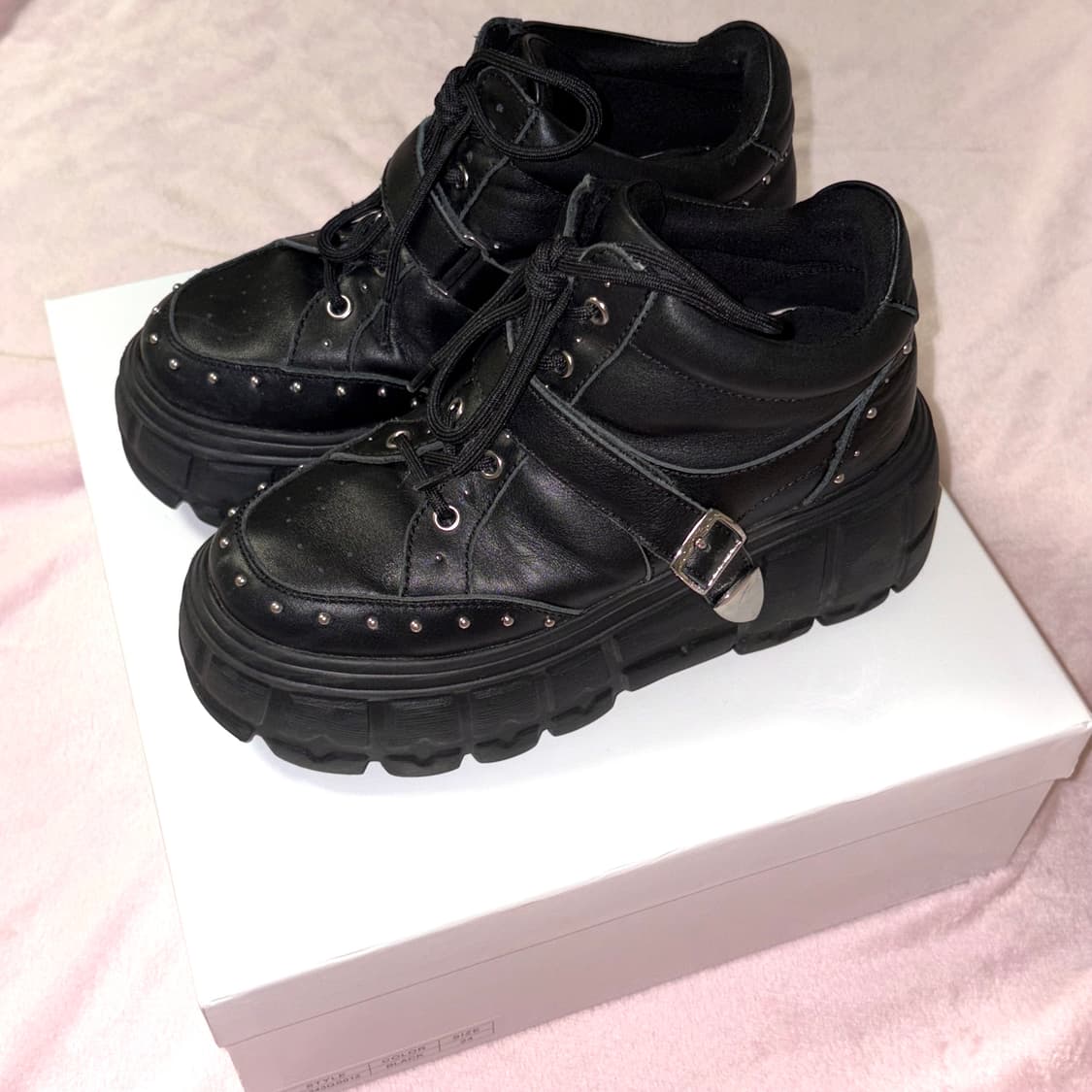 히스테릭 글래머 벨크로 플랫폼 스니커즈 블랙 상품이미지3