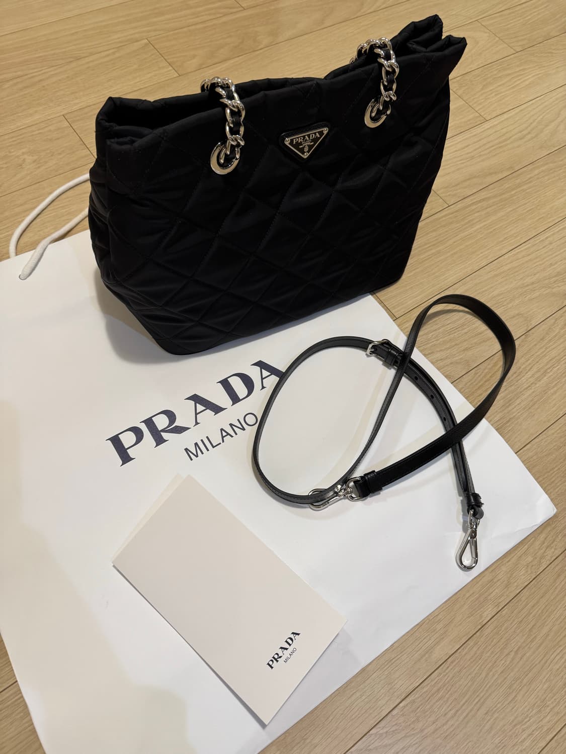 (정품)프라다 퀼팅 포코노 쇼퍼백 상품이미지1
