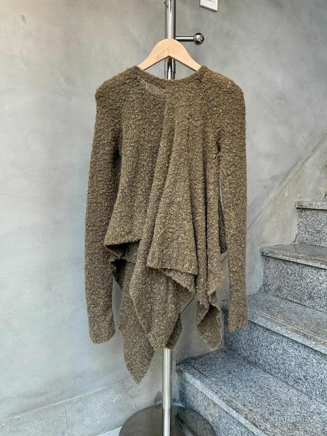 Frapbois 모헤어 러플 가디건 카키 상품이미지6