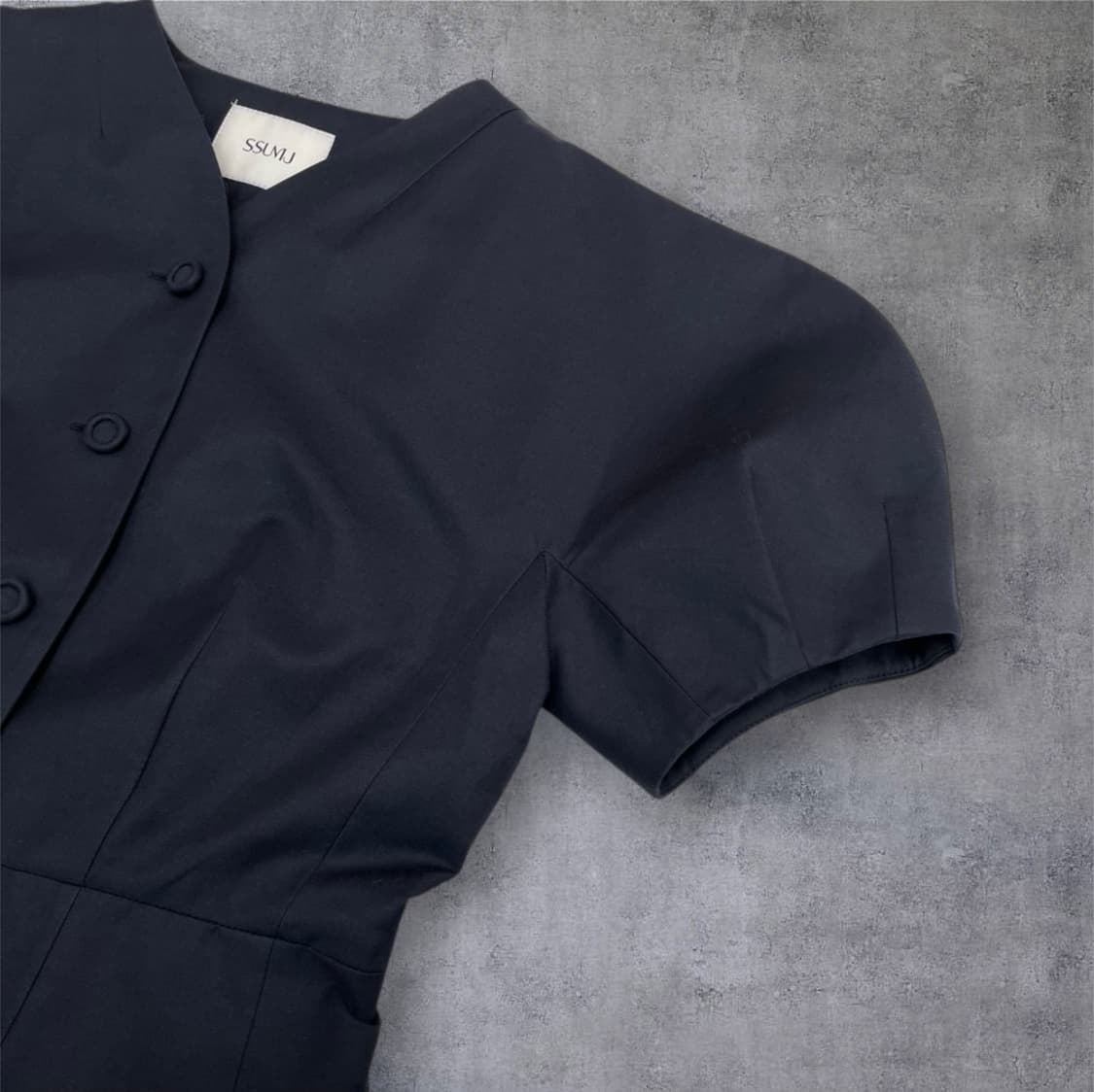 썸제이 Ssumj 네이비 볼륨소매 숏 반팔 자켓 S 상품이미지6