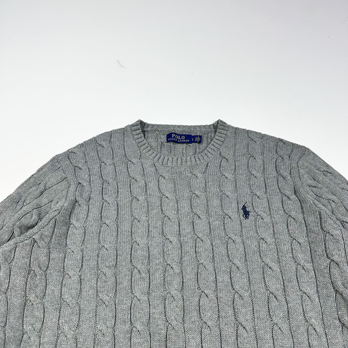  폴로 랄프로렌 클래식 케이블 니트 그레이 실측M 상품이미지2