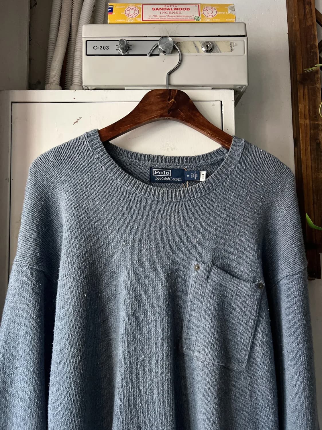 [M]폴로 랄프로렌 매장판 싱글포켓 블루 니트 상품이미지1