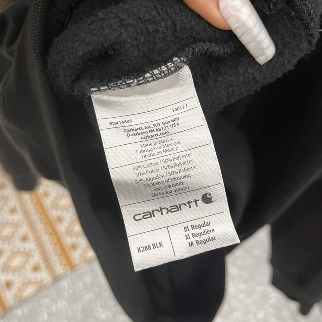 칼하트 스트릿 캐주얼 펑크 슬리브로고 후드티 M C10749 상품이미지6