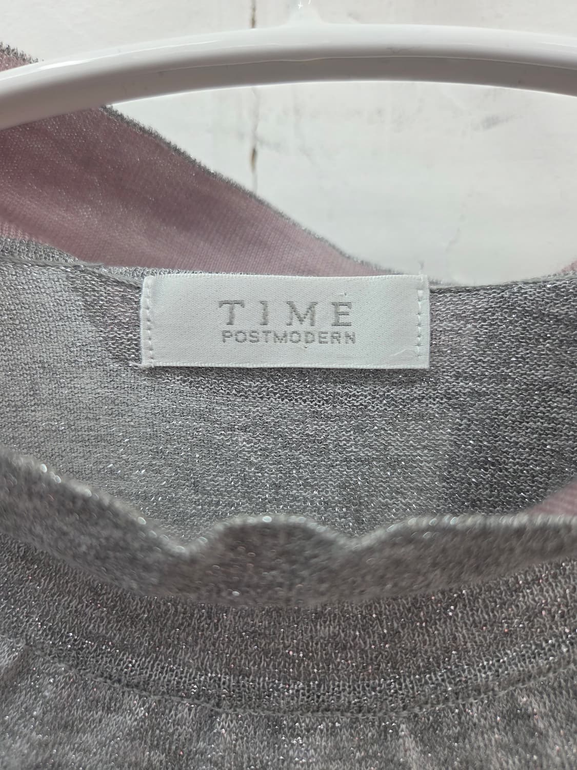 F 한섬 타임 TIME 캐시미어 회색 여성 반짝이 니트 상품이미지2