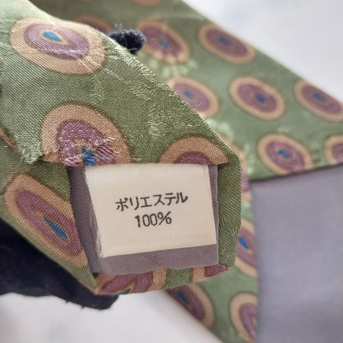올도쿄보이 실크 그린 플라워 자카드 넥타이 8.7cm A+등급 K1314 상품이미지9