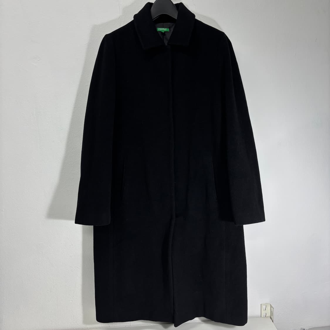 우먼M 유나이티드 베네통 블랙 울 싱글롱코트 상품이미지1