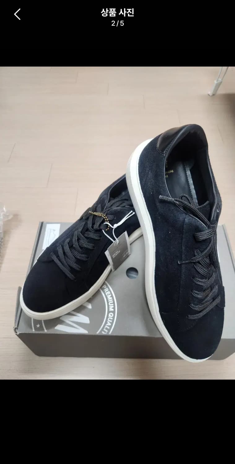 H&M 남성 블랙 스웨이드 스니커즈 270 새상품 상품이미지2