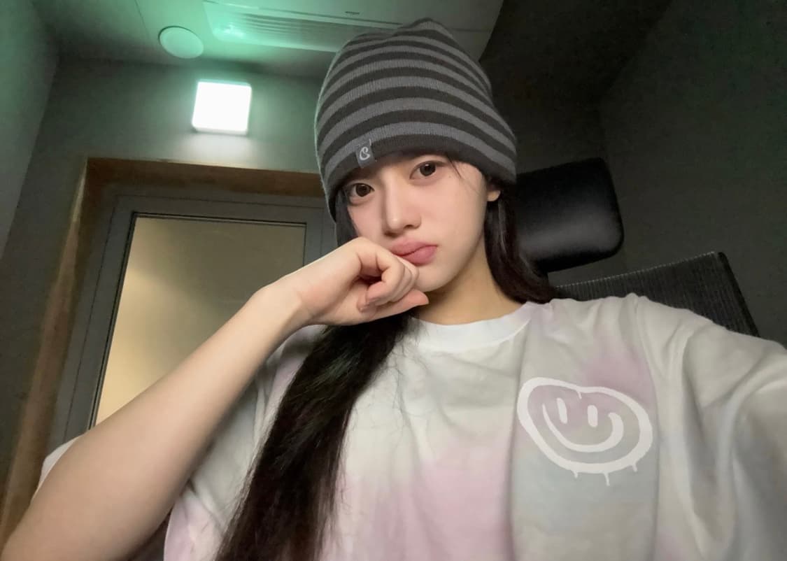 (새상품) 코이세이오 듀얼 스트라이프 비니 퍼플 그레이 상품이미지4