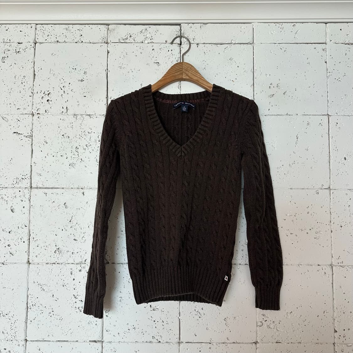 우먼XS 타미힐피거 코튼 니트 브라운 상품이미지1