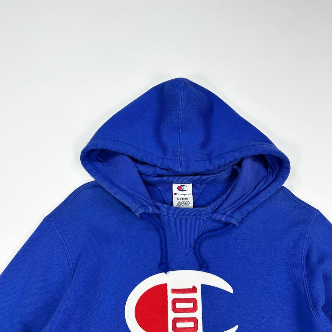 챔피온 100주년 센터로고 후드티 블루 M 상품이미지2