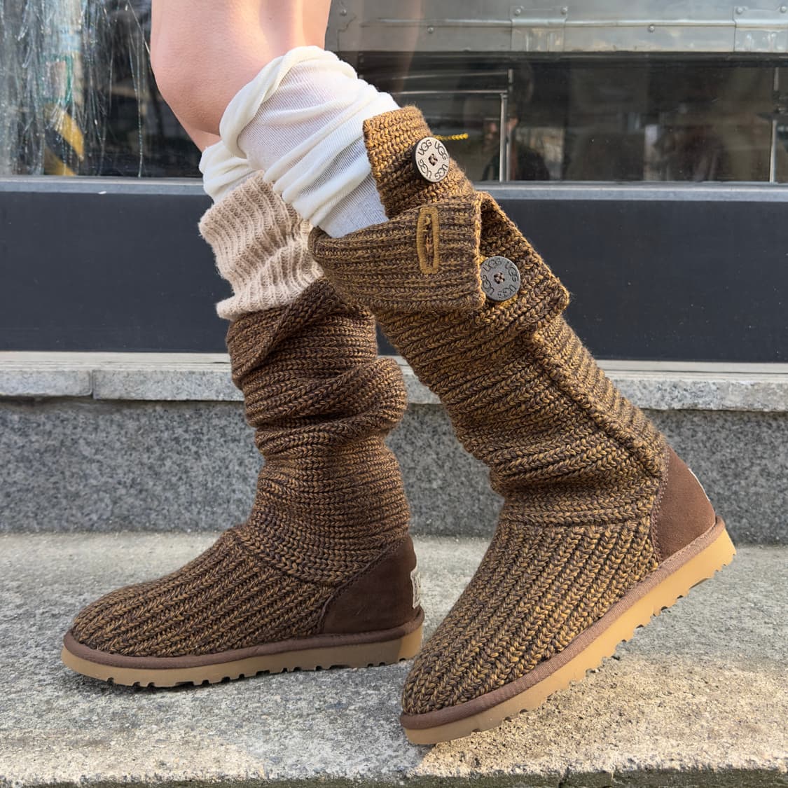 2000s 브라운 어그 카디 니트 부츠 상품이미지5