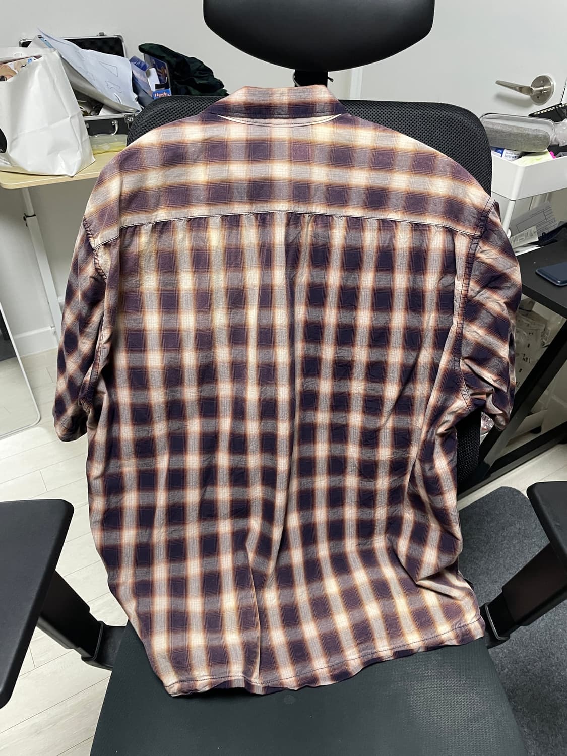 언어팩티드 체크셔츠 L 상품이미지2