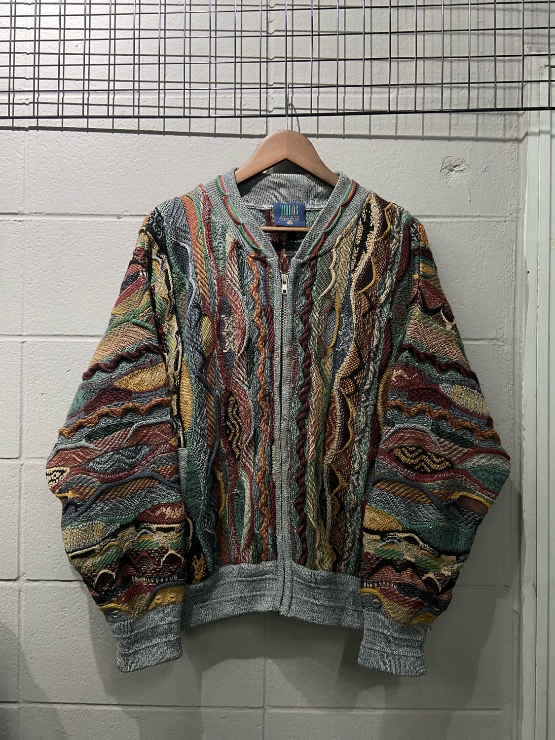 빈티지 케이블 니트집업 상품이미지1