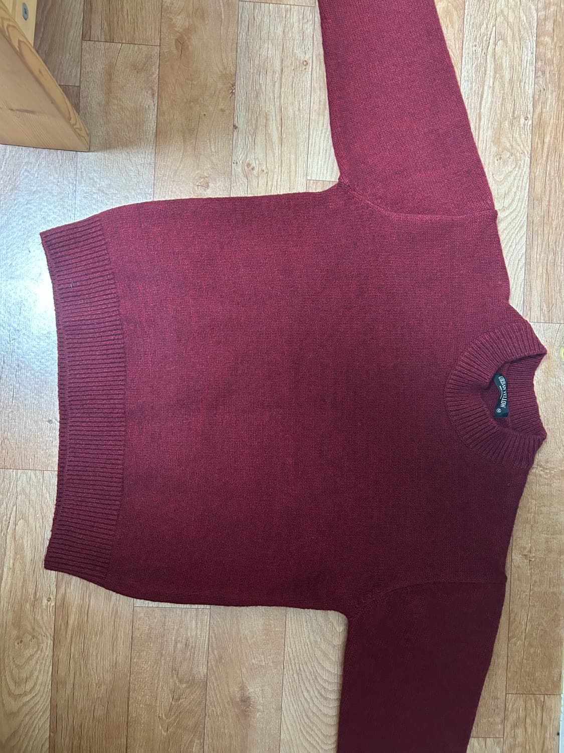 버건디 그레이 크롭니트 상품이미지1