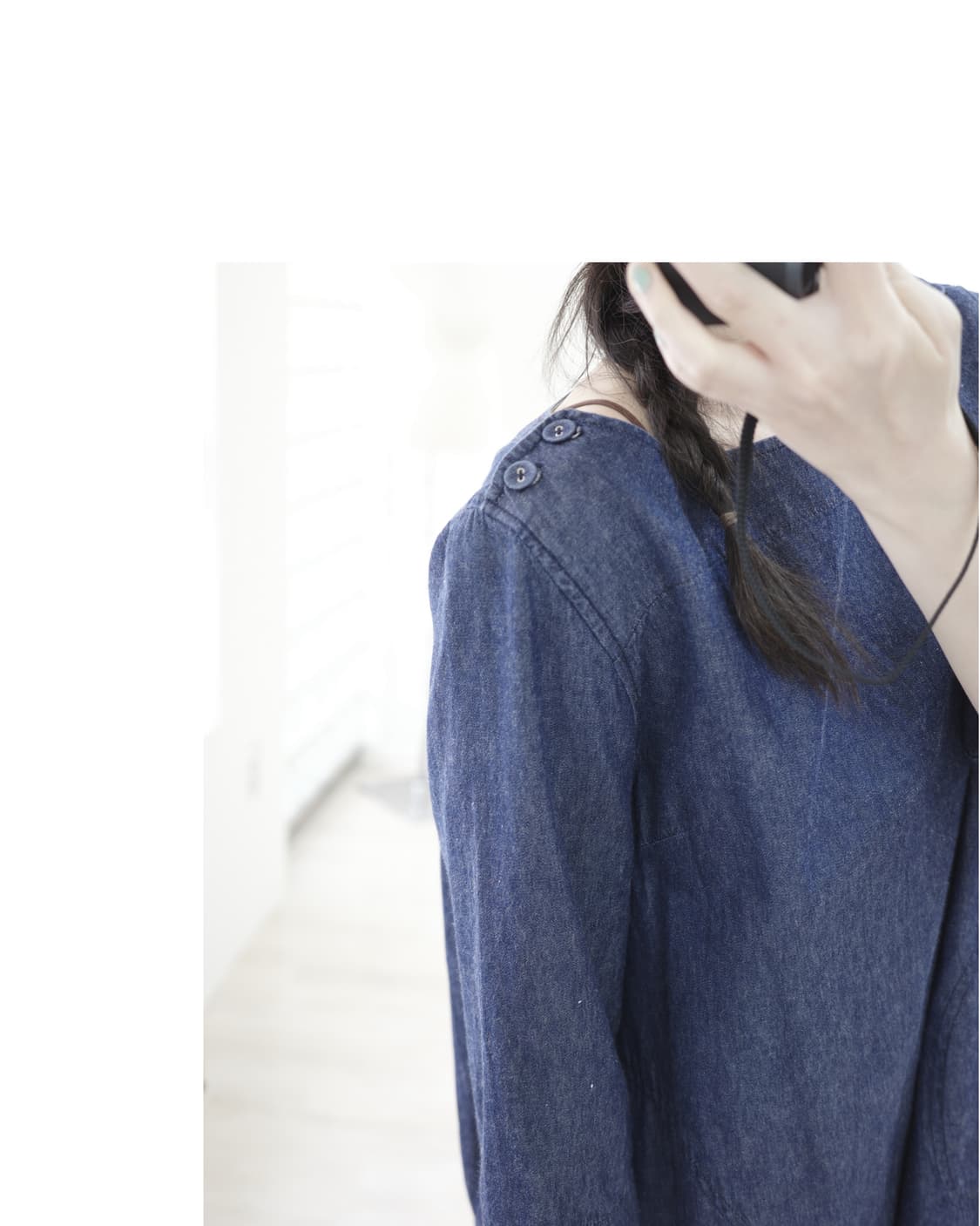 Denim button one-piece 상품이미지3