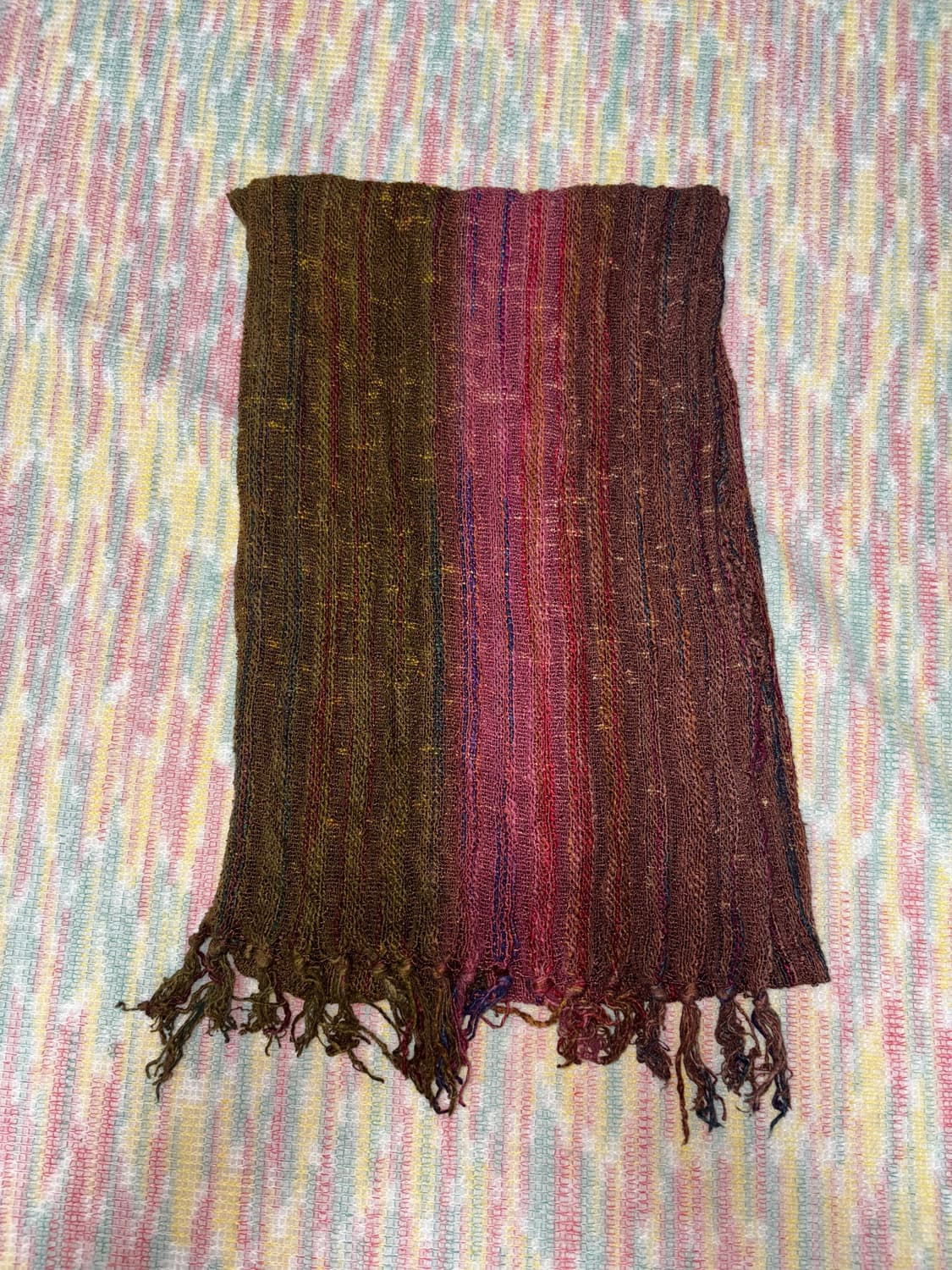 핑크 카키브라운 머플러 상품이미지6