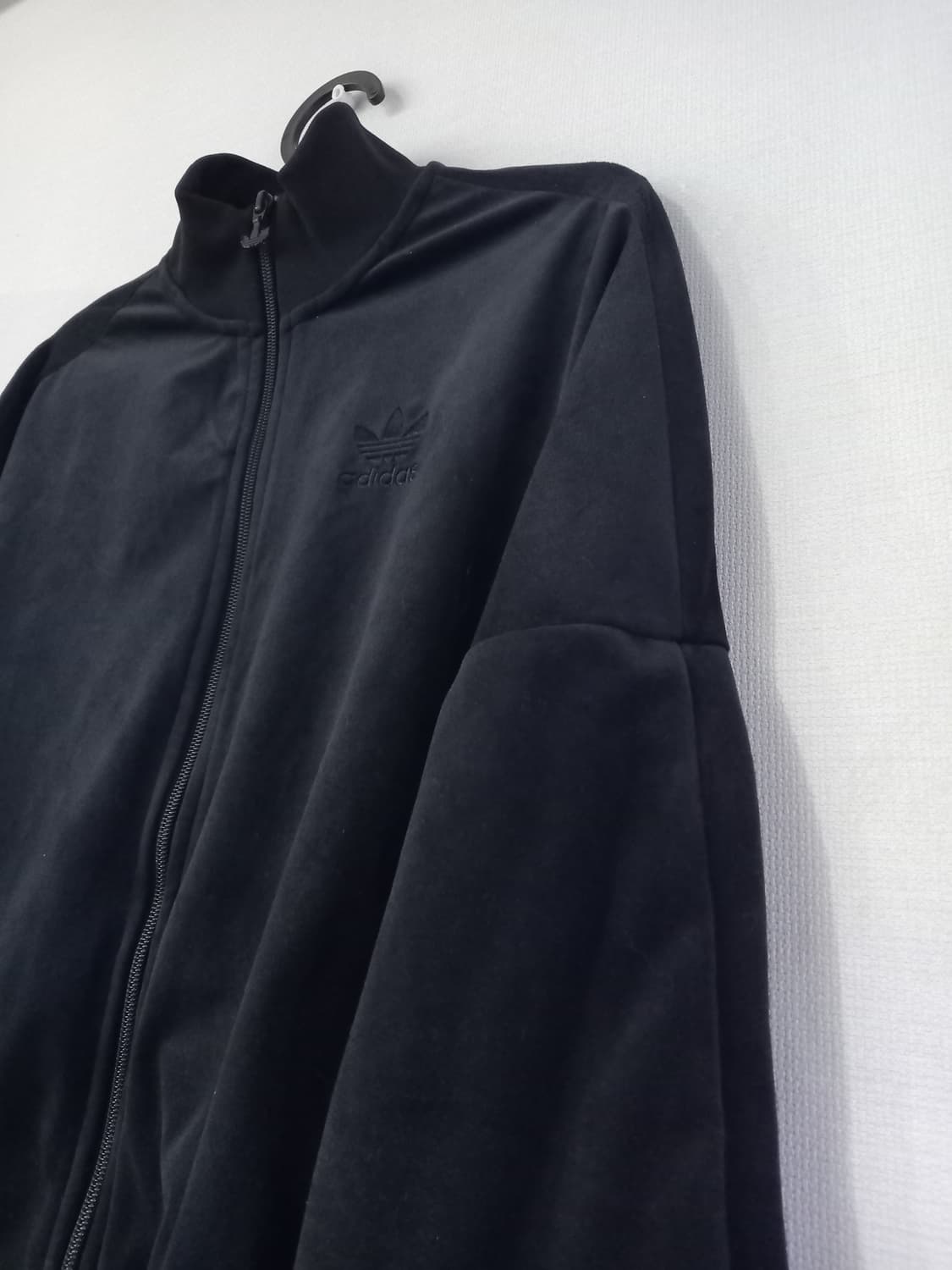 아디다스 벨벳 블랙 검정 트랙탑 저지 져지집업 90/S 상품이미지2