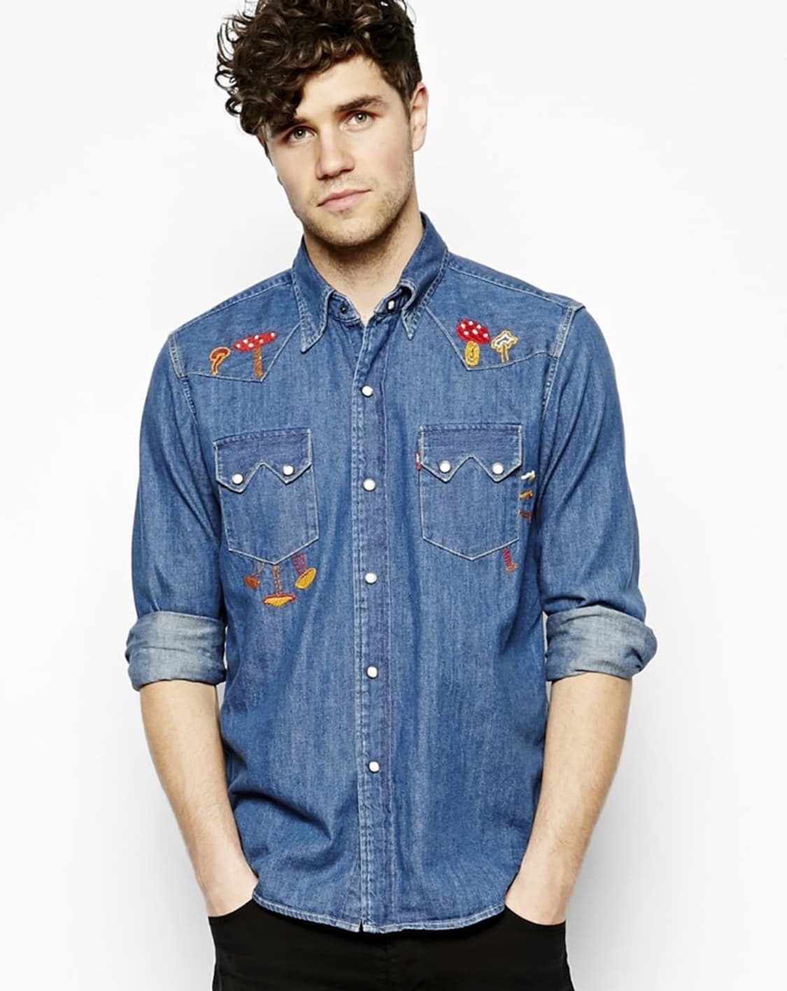 Lvc 자수 머쉬룸 셔츠 상품이미지10