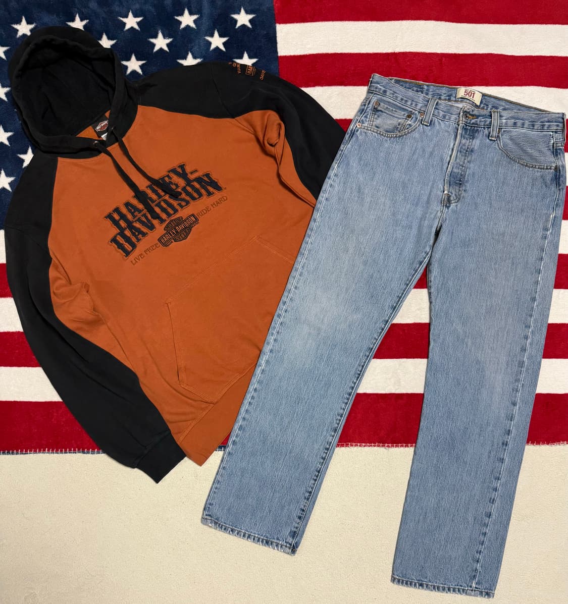 할리데이비슨 배색후드티 Harley-Davidson hoodie 빈티지 상품이미지10