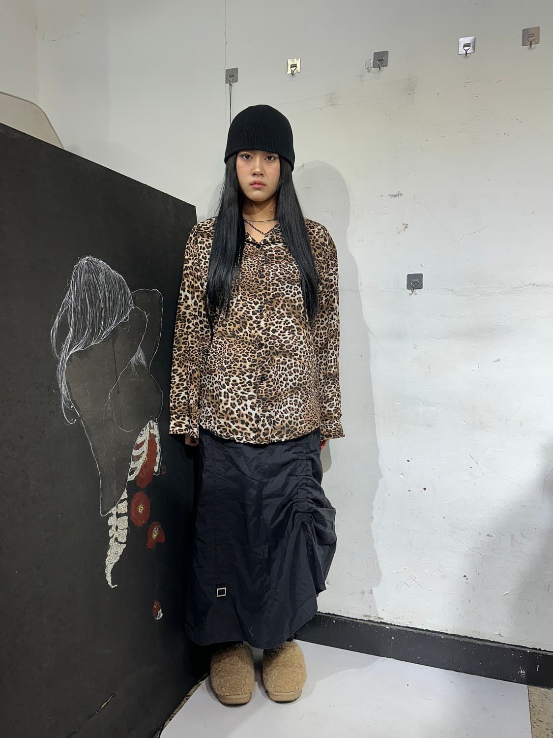 Jpn 일본빈티지 레오파드 호피 오버핏 셔츠 자켓 L  상품이미지1