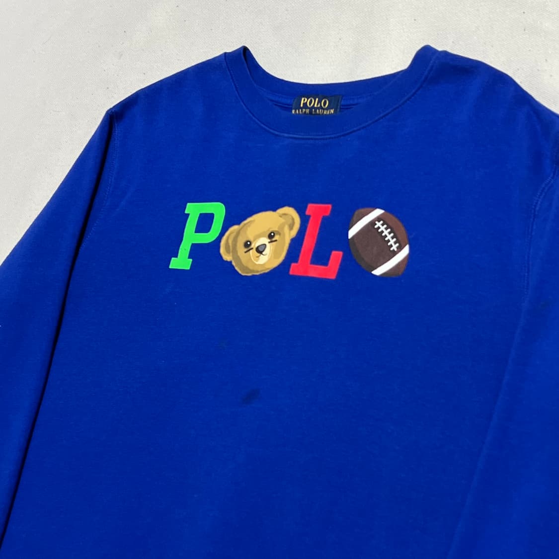 XL 폴로랄프로렌 베어컬렉션 로고 블루 맨투맨 상품이미지1