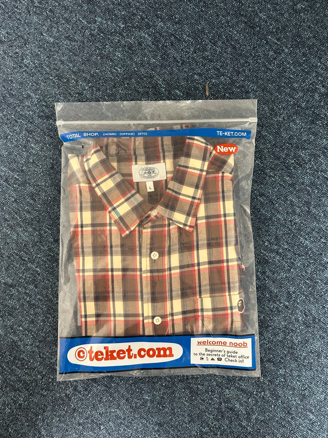 A BATHING APE 미니 체크 반팔 셔츠 L 상품이미지7