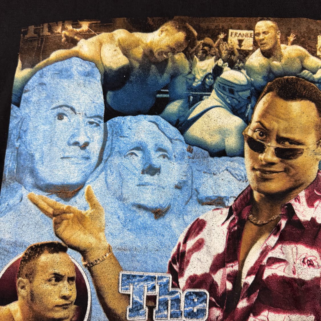 빈티지 90s WWF The Rock Raptee 더락 랩티셔츠 상품이미지8