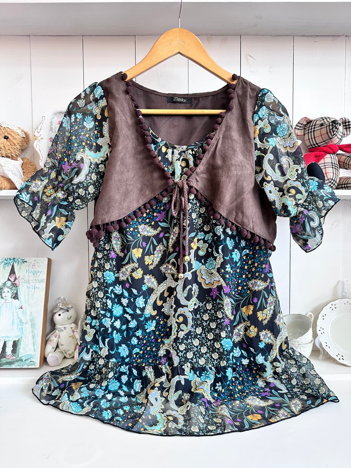 플로럴 쉬폰 폼폼원피스 상품이미지4