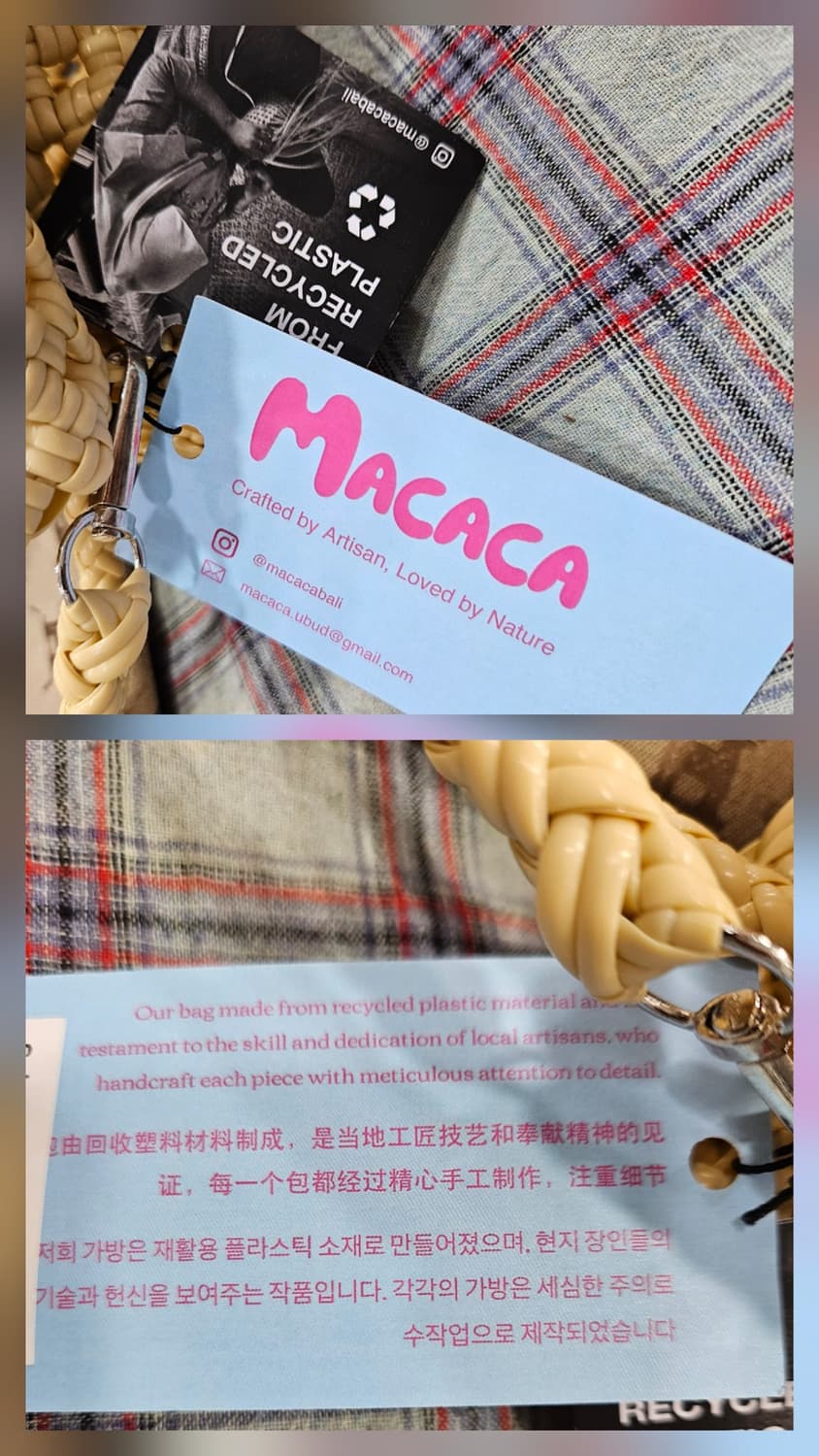 마짜짜(Macaca) 꼬임 토드백겸 숄더백, 베이지 상품이미지4
