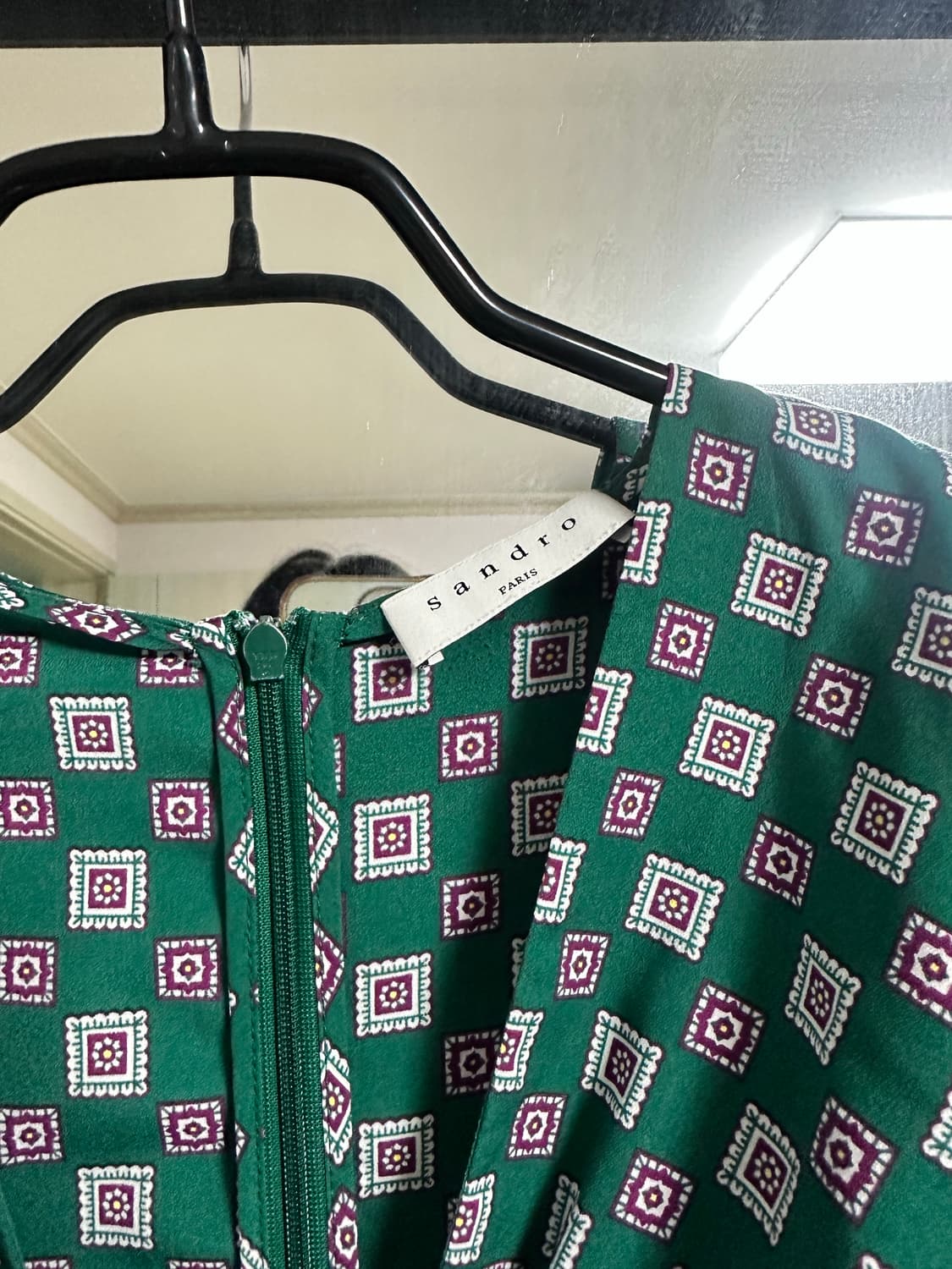 산드로 그린 패턴 롱 원피스 상품이미지2