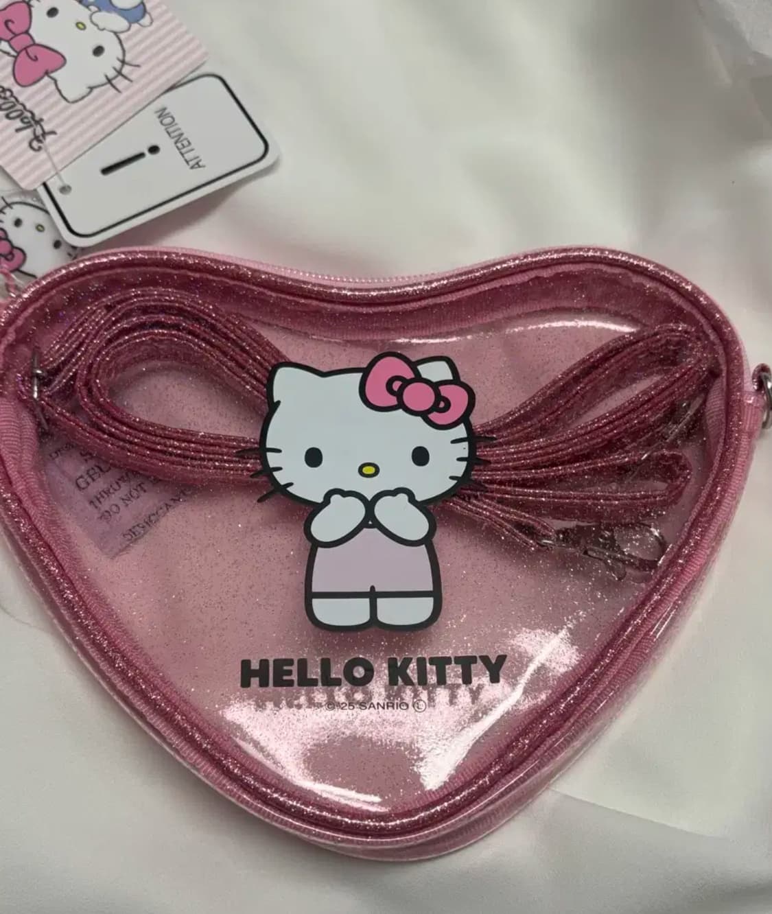 산리오 핑크키티 펄 pvc 하트 핑크  키티 크로스백 상품이미지1