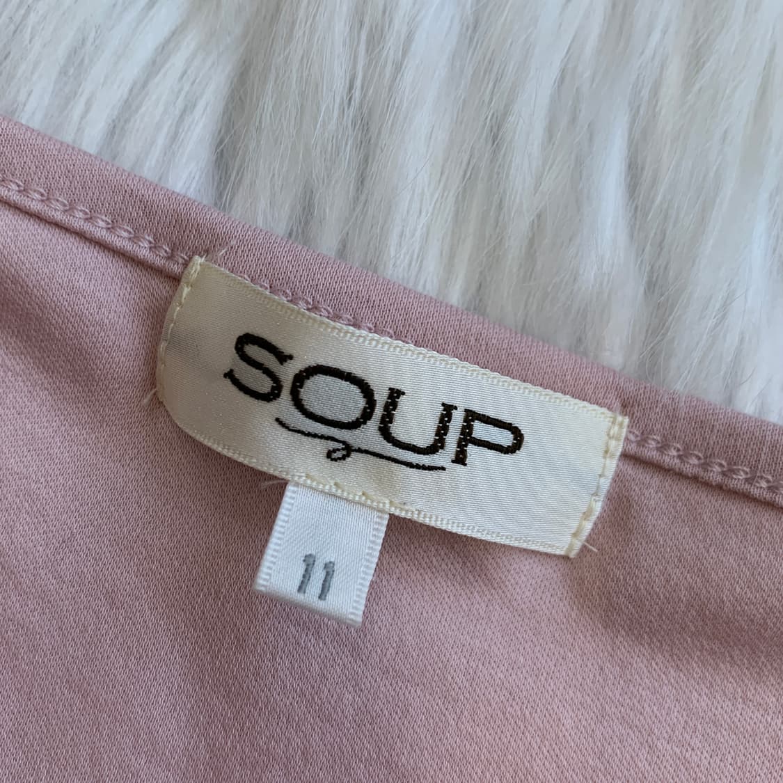 일본 빈티지 SOUP 진주 장식 쉬폰 셔링 나시 1875 상품이미지4