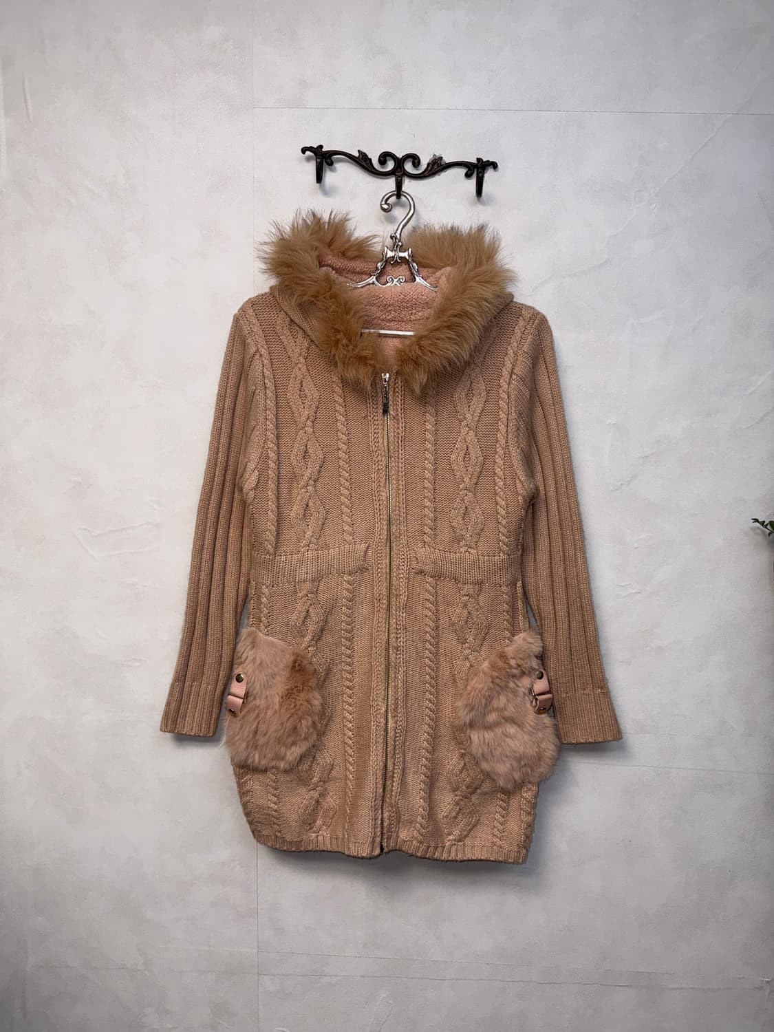 Baby pink fur pocket hood zipup ops jk 상품이미지1