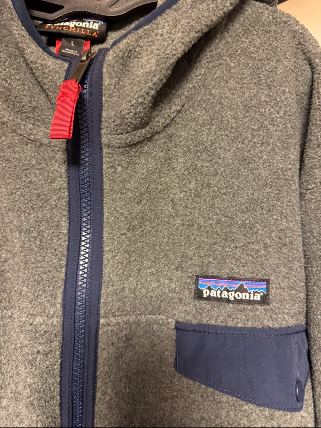 파타고니아 신칠라 후드집업 플리스 후리스 그레이 L사이즈 상품이미지2
